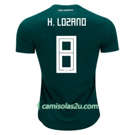 Camisolas de Futebol México H.Lozano 8 Equipamento Principal Copa do Mundo 2018 Manga Curta